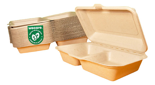 Contenedor Wecare Rectangular 2 Divisiones- 200 Piezas