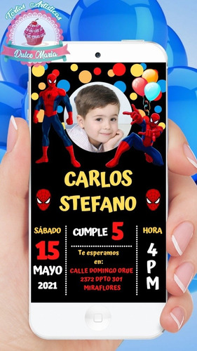 Tarjeta Virtual De Cumpleaños Invitación Spiderman