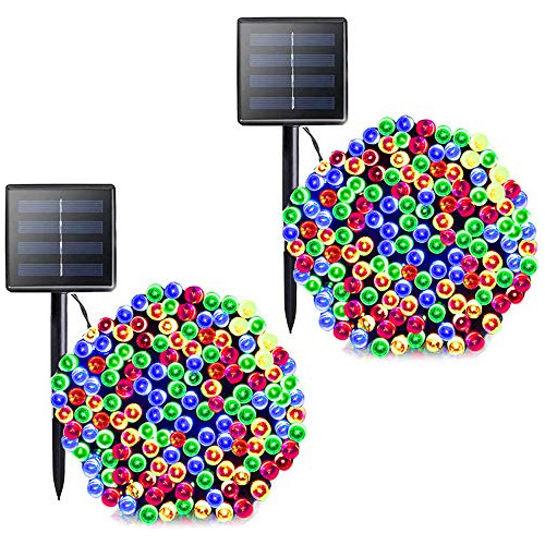 Solar Christmas Lights,2 Pack 200 Led Solar String Ligh...