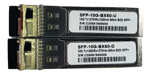 Gbic (par) Sfp+ 10gb 60km Wdm Bidi 1270/1330nm Lc 10g 60km