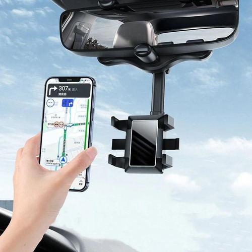 Imagen 5 de 10 de Soporte Celular Articulado Agarre Firme Retrovisor 360° M®