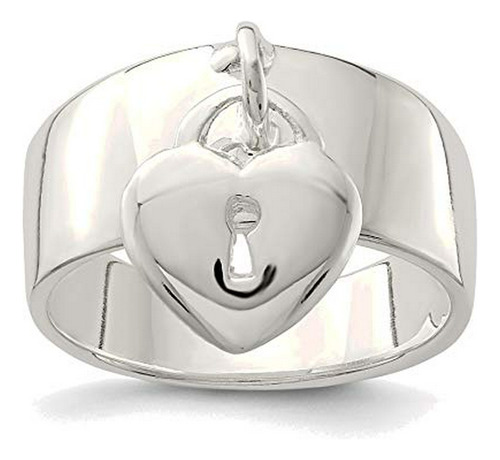 Anillos Bisutería - Solid Sterling Silver Dangle Lock Ring I