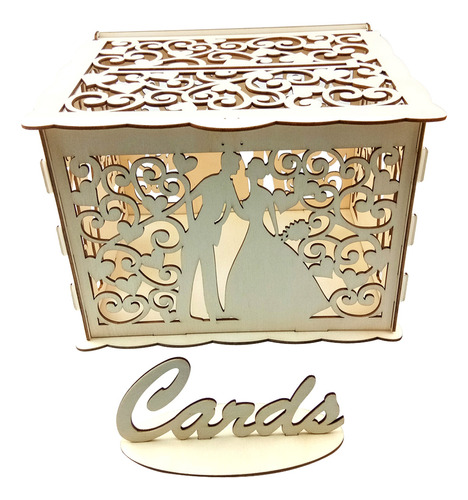 Caja Decorativa Para Regalo, Boda, Sobre De Madera