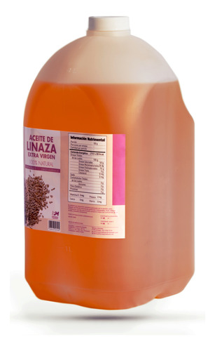 Aceite De Linaza Crudo Extravirgen Galon 4 Lts Grado Alimenticio 100% Natural de Semilla de Linaza
