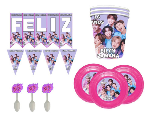 Bts Decoración Personalizado Para Fiestas