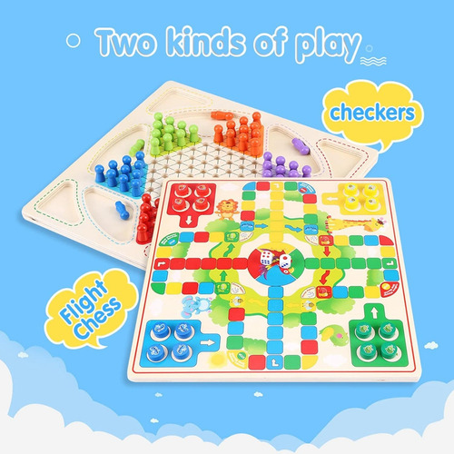 Damas Chinas Tablero Y Ludo Juego De Madera Didáctico Niños