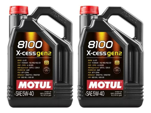 Aceite Motul 8100 Xcess 2 Bidones 10lts Sintético 5w40