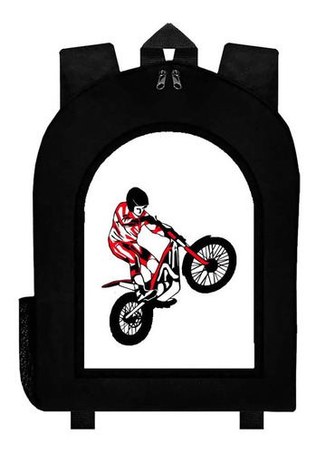 Mochila Negra Motos Carrera Art#ar234