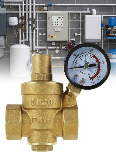 Valvula Reductora Presion De Agua 3/4 Dn20 Com Manometro