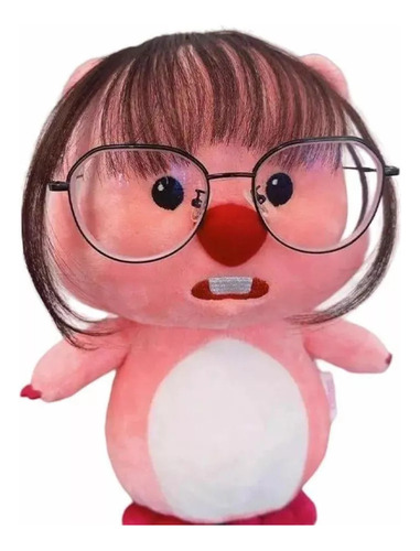 Pelúcia Loopy, O Castor + Peruca + Com Óculos 30cm