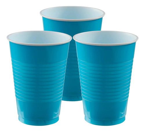 Vaso De Plástico Desechable 12oz Granmark - 20 Piezas Color Azul Caribe