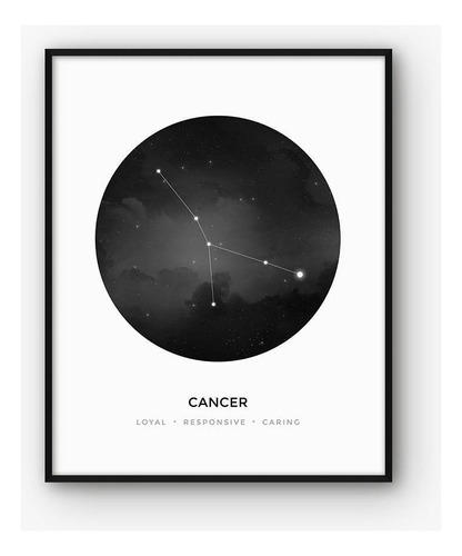 Constelación Cancer Cuadro (30×40-marco Negro) Color Negro Color del armazón Negro