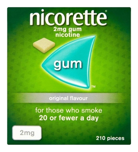 Nicorette Nicotina Gum 2 Mg 210 Chicles Para Dejar De Fumar Sabor Menta