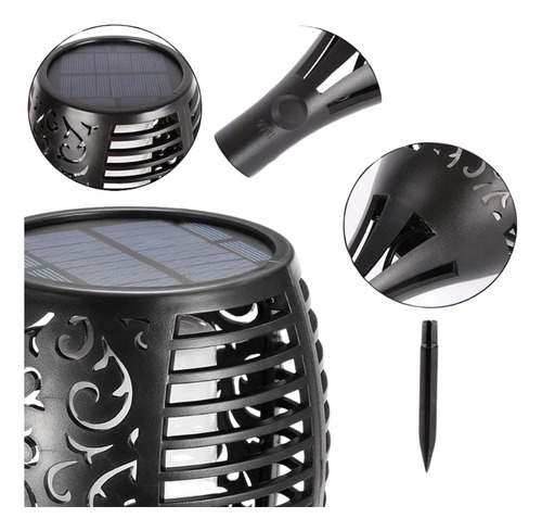 Lampara Estaca Jardin Solar Focos Luz Exterior Antorcha Led