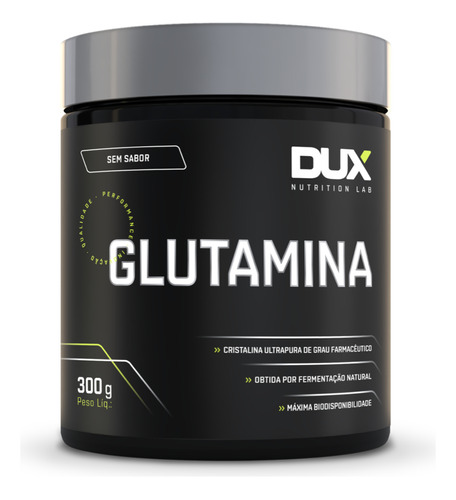 Glutamina Pura 300g Dux Nutrition Matéria Prima Importada