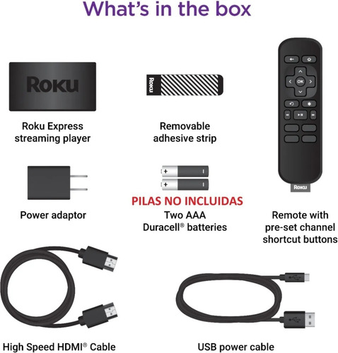 Imagen 5 de 7 de Roku Express 3930 Estándar Full Hd Negro Con Control Remoto