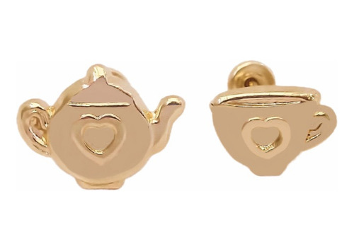 Amor Eterno - Disney Tetera Sra. Potts Y Chip / Aretes 10k