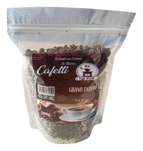 Cafetti - Café Tostado En Comal De Barro, Grano Entero 500 G