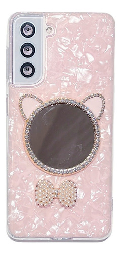 De Novo Funda De Teléfono Con Espejo De Maquillaje Con Orejas