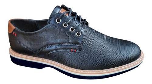 Zapato De Hombre Casual Oxford Cuero Pu Negro - 7119