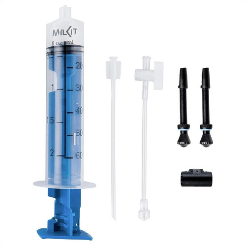 Imagen 2 de 7 de Kit Tubeless Milkit Compact Valve & Refill 45mm Con Medidor