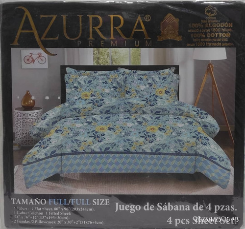 Juego De Sabana Matrimonial Azurra Premium 2023-1