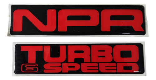 Emblema Calcomania Npr Resina Turbo Speed Chevrolet 2 Piezas