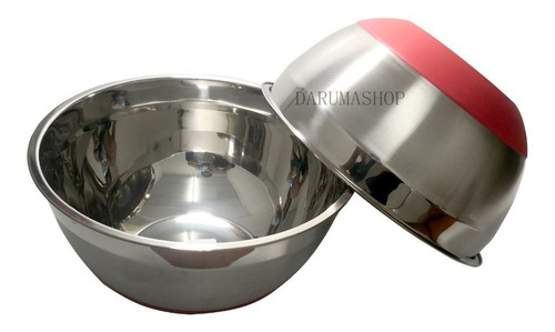 Imagen 3 de 7 de Bowl Acero Inoxidable Base Silicona 22cm Reposteria Cocina