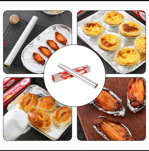 2pack Papel Aluminio De Cocina Multiuso De 5 Metros X 40 Cm