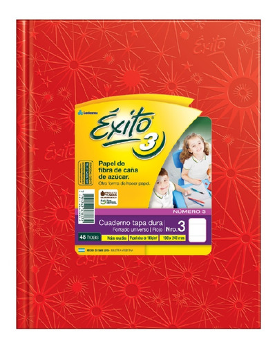 Cuaderno Exito Universo 3 Tipo Abc Rojo Rayado 19x24cm T/d