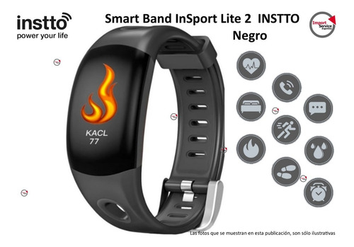 Imagen 1 de 10 de Smartband Insport Lite 2 Instto Negro