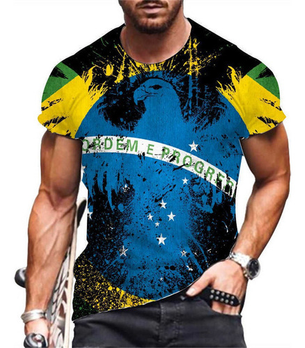 Camiseta Con Estampado 3d Con Bandera De Brasil 2022