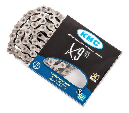 Corrente Kmc X9 9v 116 Links 290gr 27v Shimano Sram