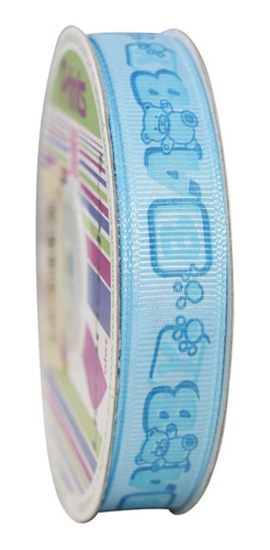 Imagen 3 de 3 de Listón Popotillo Estampado Baby Shower, 2 Piezas,abc2-b