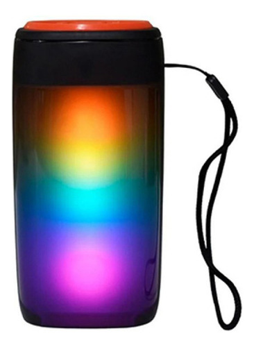 Parlante Inalambrico Bluetooth Mp3 Radio Flame Light Rgb Color Negro