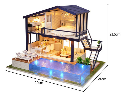 Casa De En Miniatura Con Kit De Muebles Realistas Casa De