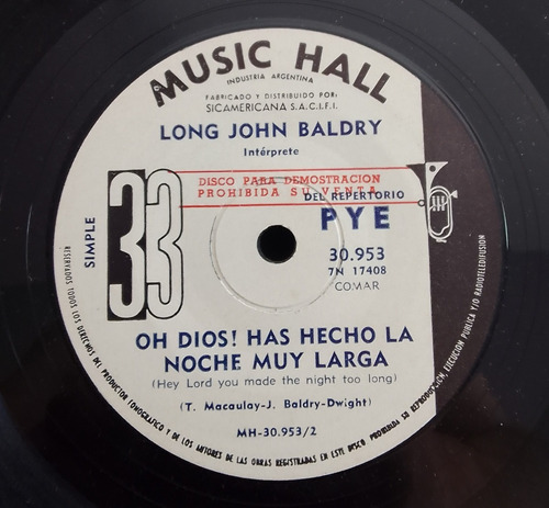 Long John Baldry- Mi Corazon...-vinilo Simple- Promo- 1967