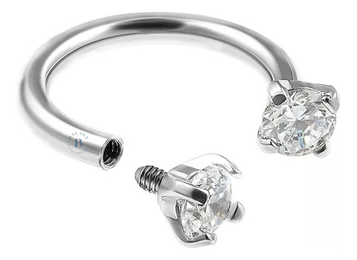 Piercing Bull Con Strass Engarzado Acero Quirúrgico 