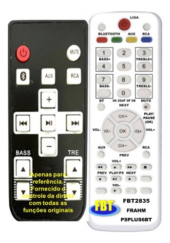 Controle Compatível Com Frahm Kit Psplus6 Bt/cr Bt 4 Fbt2835