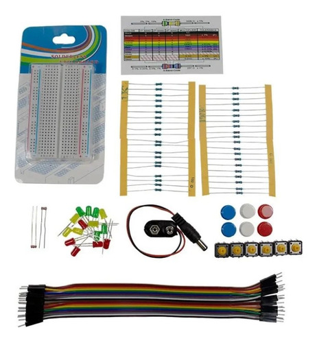 Kit Componentes E Acessorios Fk1 Para Arduino - Rpi