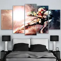 Comprar Set 5 Cuadros Canvas Metroid Artistico Diseño Unico Nintendo