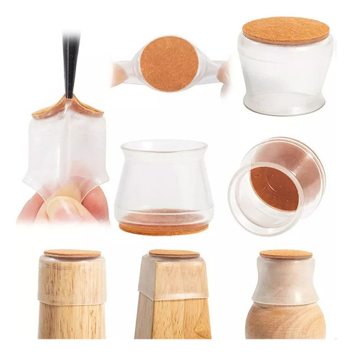 D 30 Protectores De Suelo De Silicona Con Fieltro For Silla
