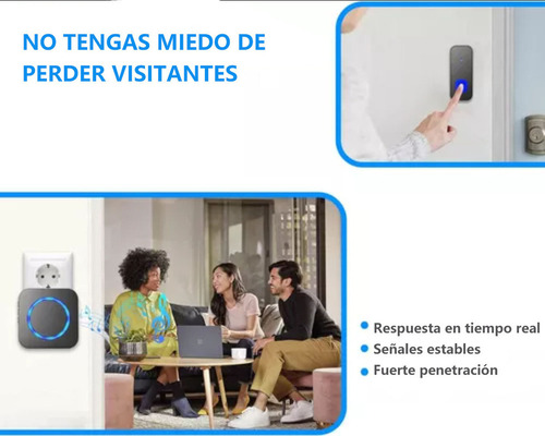 Timbre Inalámbrico Aomux Impermeable Ip55 Con Led, 1