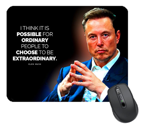 Alfombrilla Mouse Cita Elon Musk Regalo Motivacional Oficina