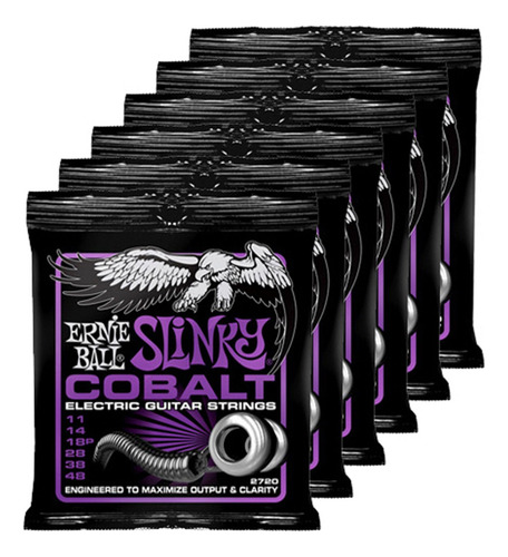 6 Juego Cuerda Guitarra Ernie Ball Cobalt 2720 Power S