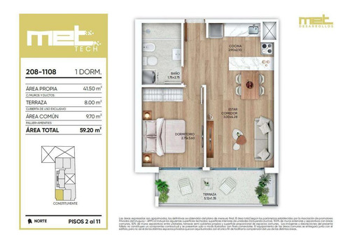 1, 2 Y 3 Ambientes En Venta - Met Tech, Montevideo , Amenities . En Construcción