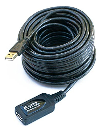 Cable De Extensión Usb Enchufable, 33 Pies, Negro (usb2-10m)