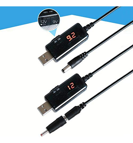 Convertidor De Voltaje Usb A 9v 12v Dc Booster Cable