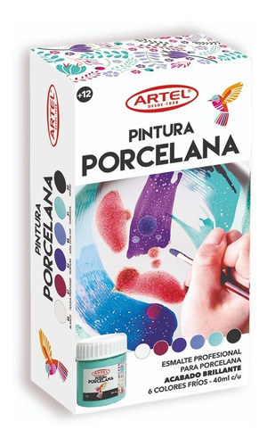 Kit Pintura Porcelana Artel 40ml 6 Colores