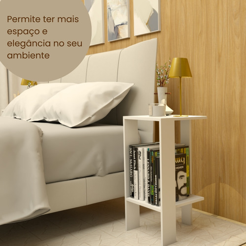 Mesa De Cabeceira Canto Pequena Criado Mudor Branco Quarto